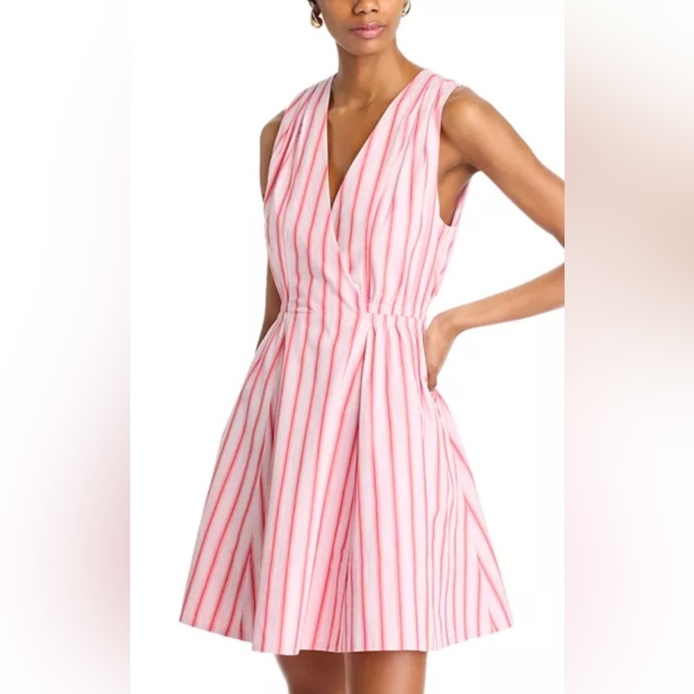 Derek Lam 10 Crosby Tia Striped Fit & Flare Mini Dress 8
